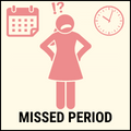 Missed period pregnancy symptom
